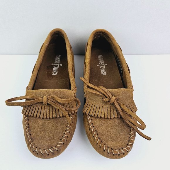 Minnetonka Moccasin Women’s Driving Shoe Tan Suede 593 Size 6.5 - Picture 4 of 9